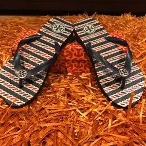 Tory Burch Normandy blue flip flops